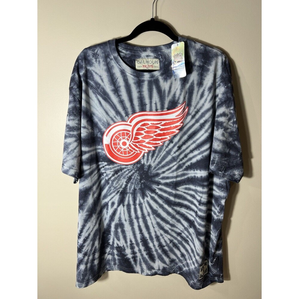 Calhoun NHL Surf & Skate Mens Spiral Tie Dye T-Shirt XXL Detroit Red Wings NEW